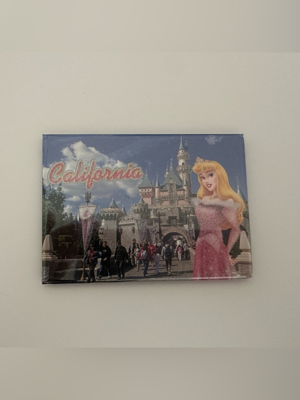 Disney Princess Aurora California Castle Fridge Magnet - Pink & Blue